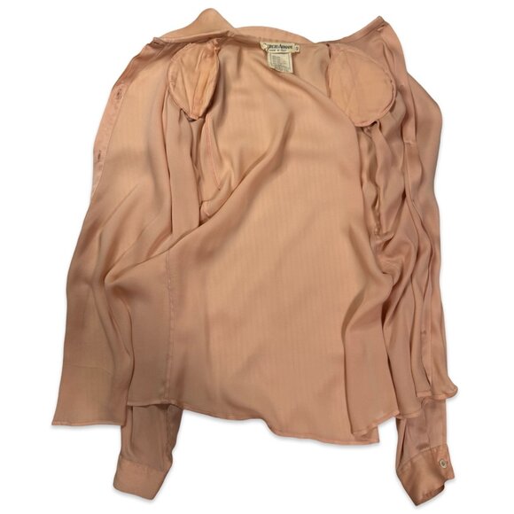 Vintage Giorgio Armani Italian Silk Blouse with Peter Pan Collar - Size Small - Picture 10 of 16